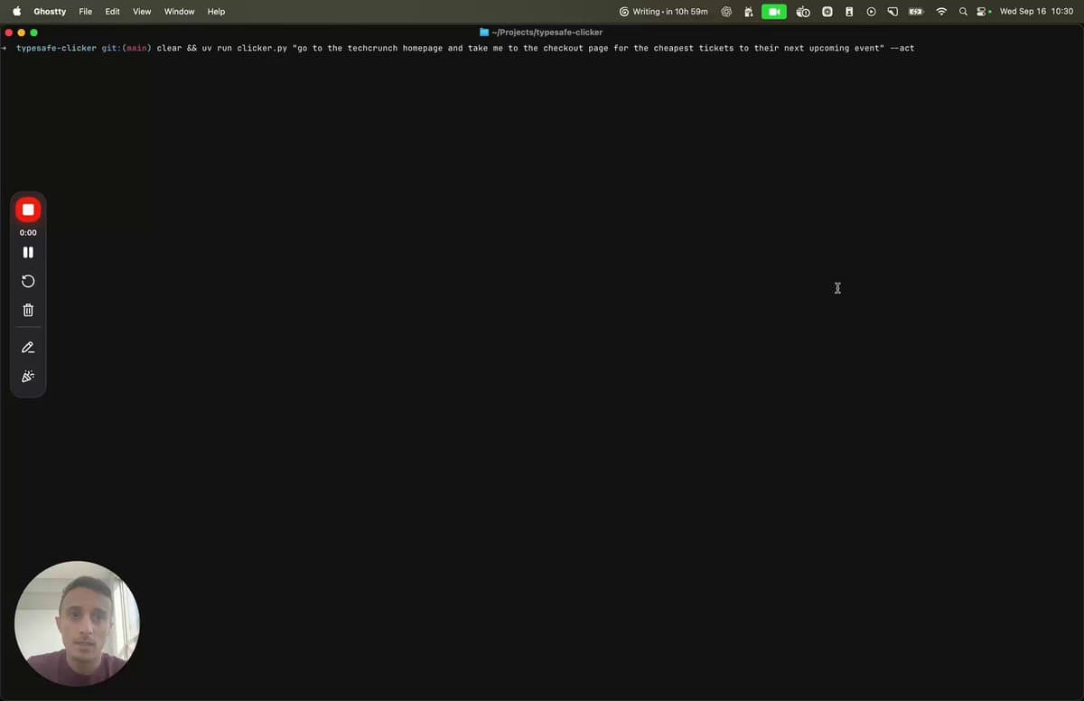 Still from aaron's demonstration: Computer use, driven by classification